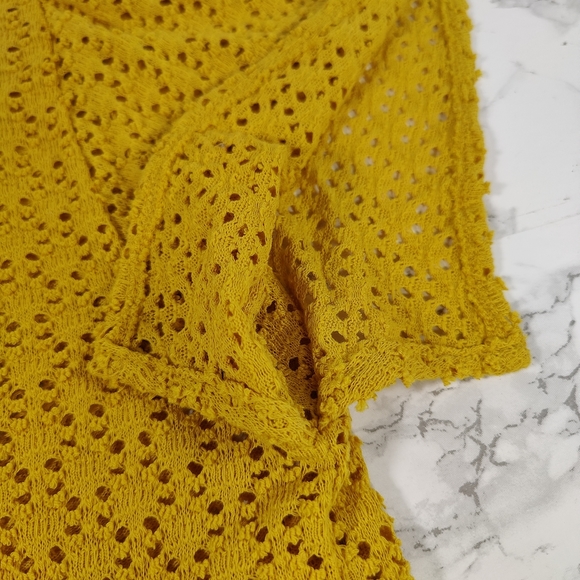 Madewell Texture and Thread Yellow Eyelet Lace Top Size XXS - Picture 7 of 9